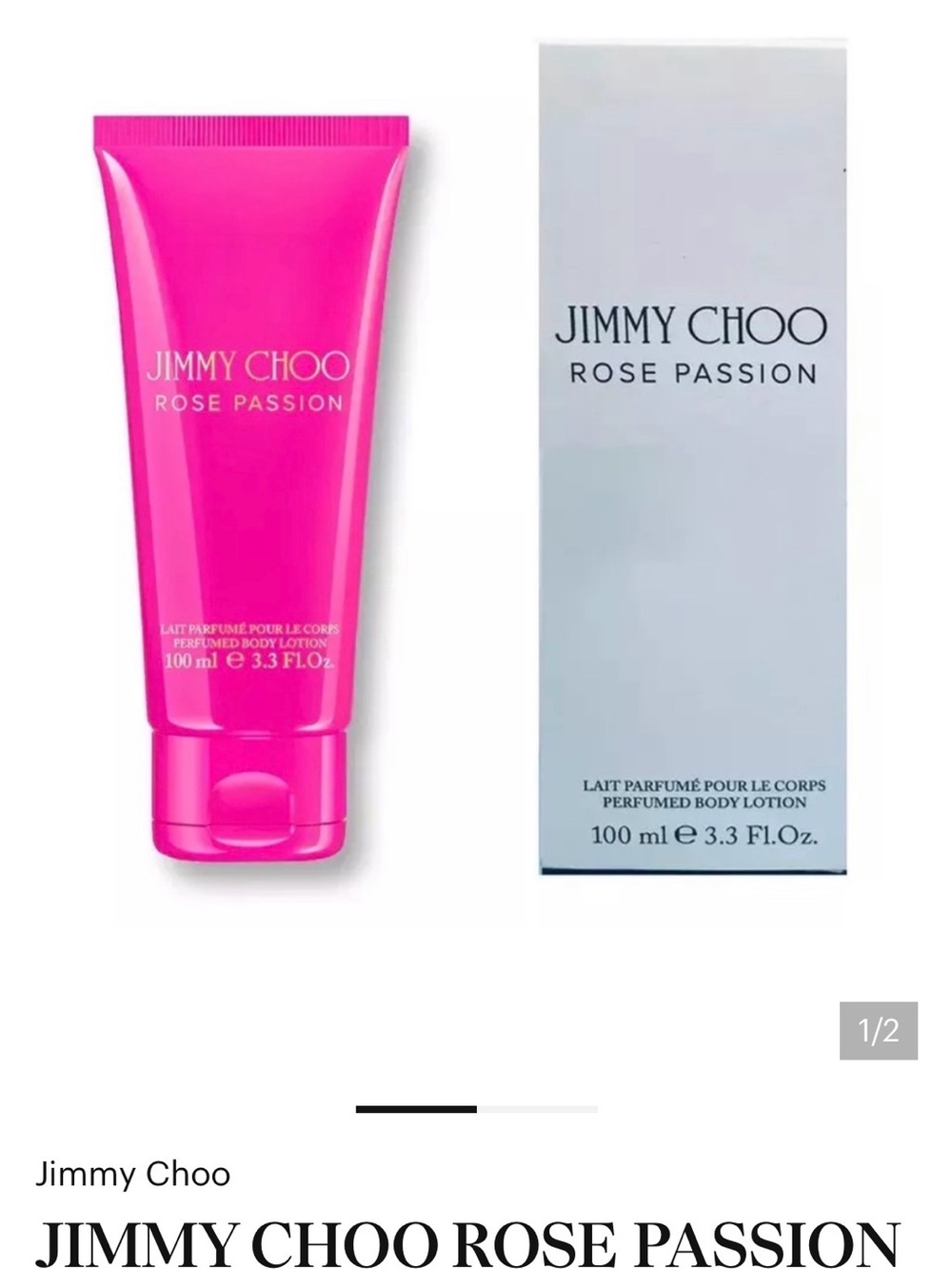 Jimmy Choo Rose Passion Perfumed Body Lotion - Bright Pink Tube